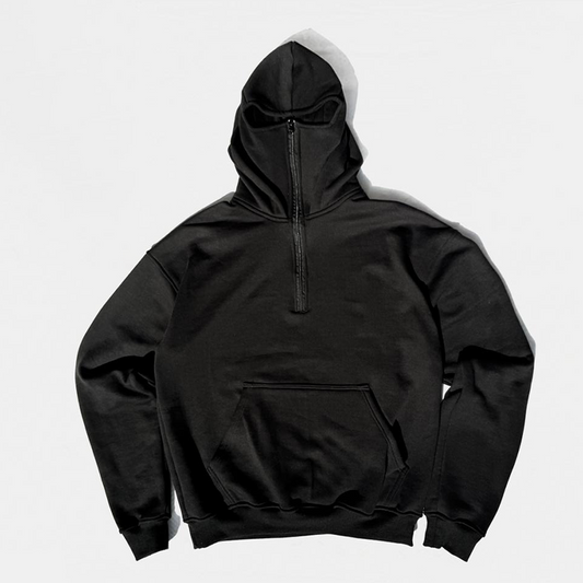 HALF ZIP BALACLAVA HOODIE LIMITED EDITION ( OVERSIZED FIT )