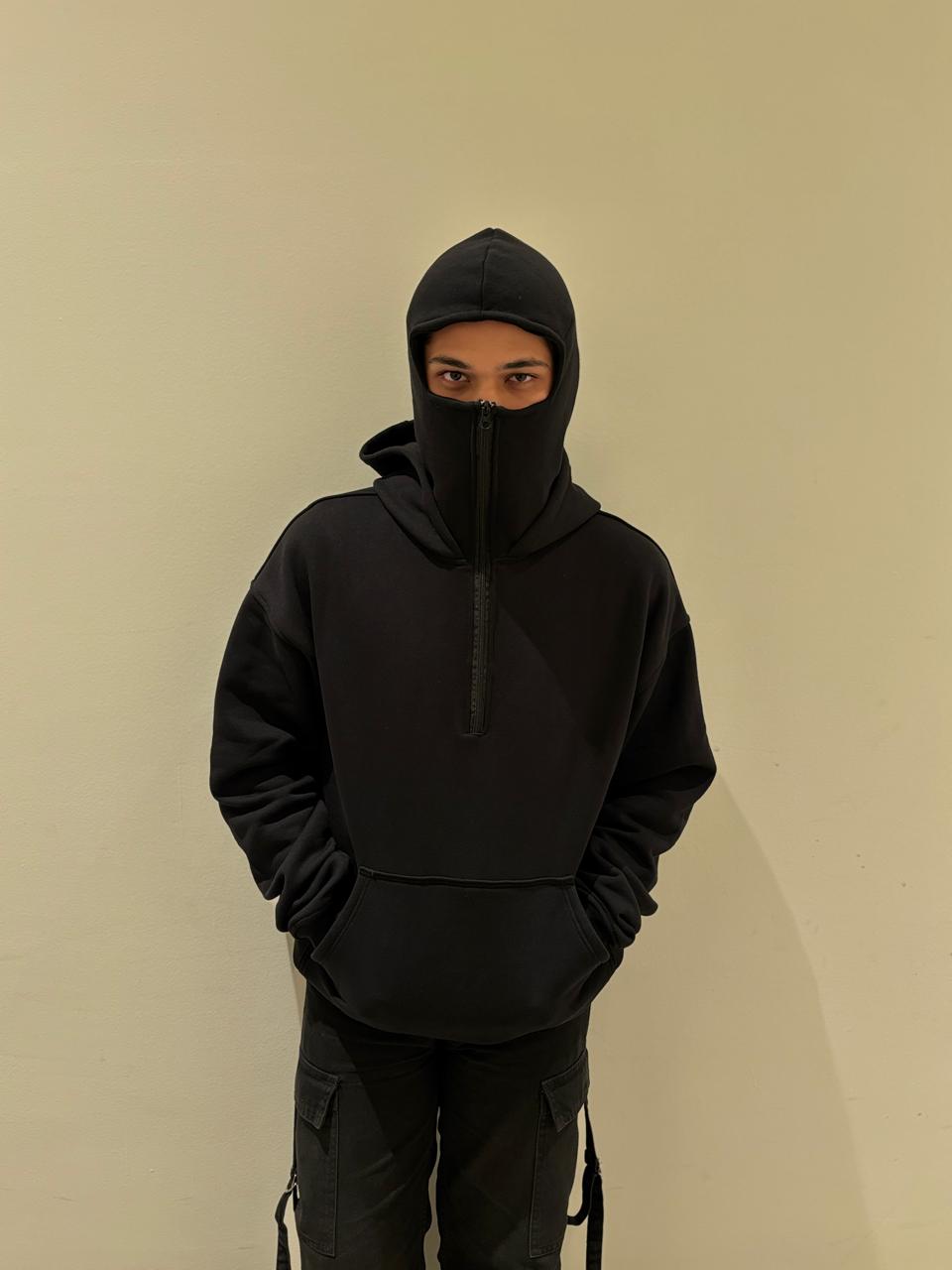 HALF ZIP BALACLAVA HOODIE LIMITED EDITION ( OVERSIZED FIT )